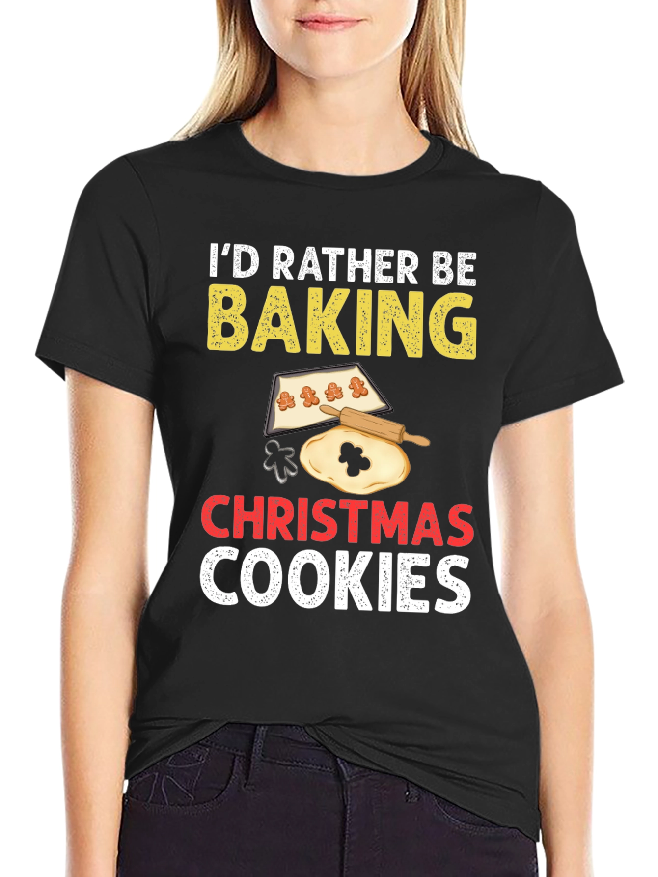 Id Rather Be Baking Christmas Cookies T-Shirt