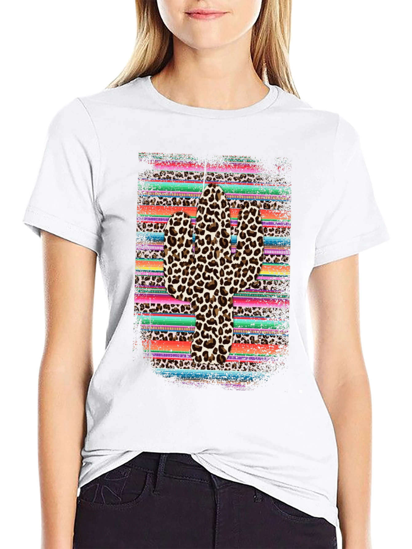 Leopard Print Cactus Graphic Tee