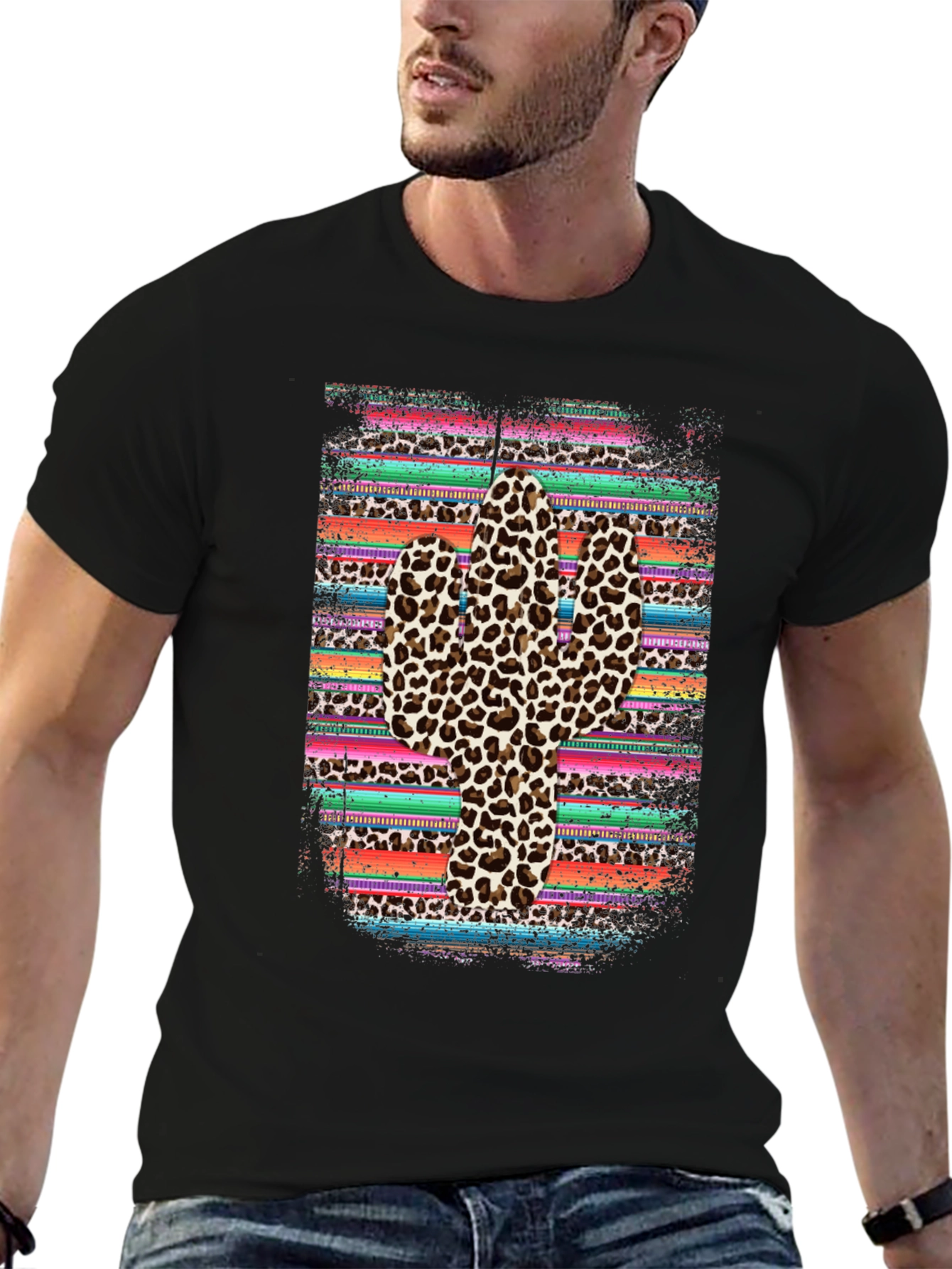 Leopard Print Cactus Graphic Tee