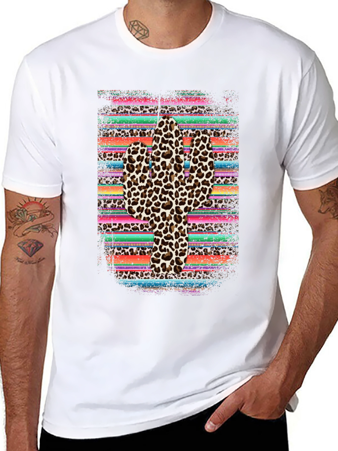 Leopard Print Cactus Graphic Tee