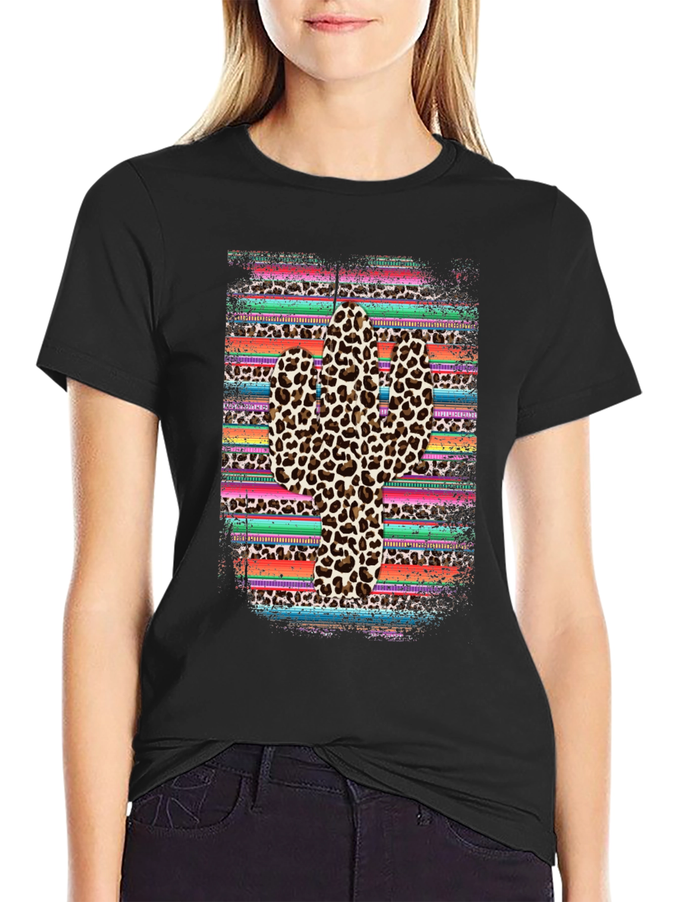 Leopard Print Cactus Graphic Tee