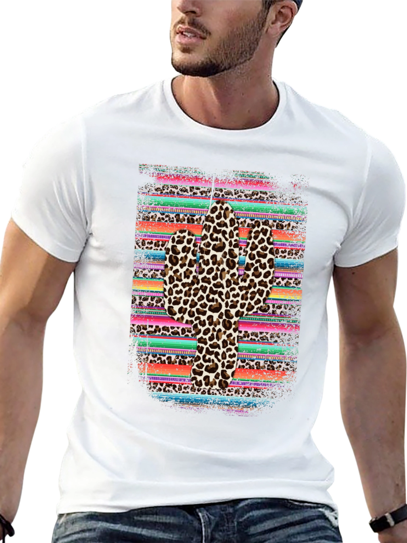 Leopard Print Cactus Graphic Tee