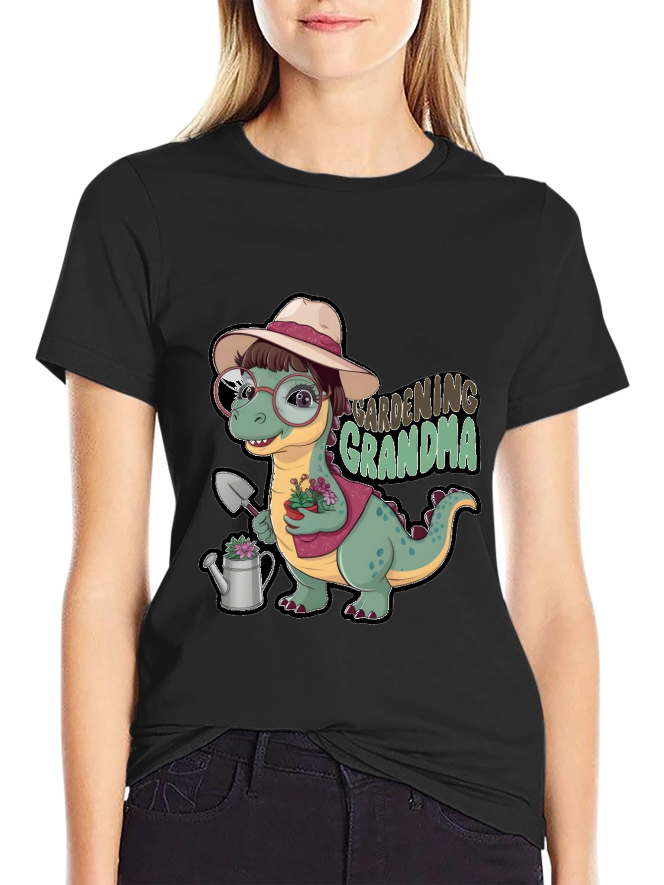 Gardening Grandma Dinosaur T-Shirt