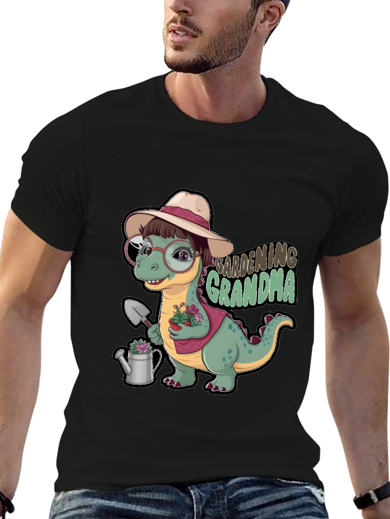 Gardening Grandma Dinosaur T-Shirt