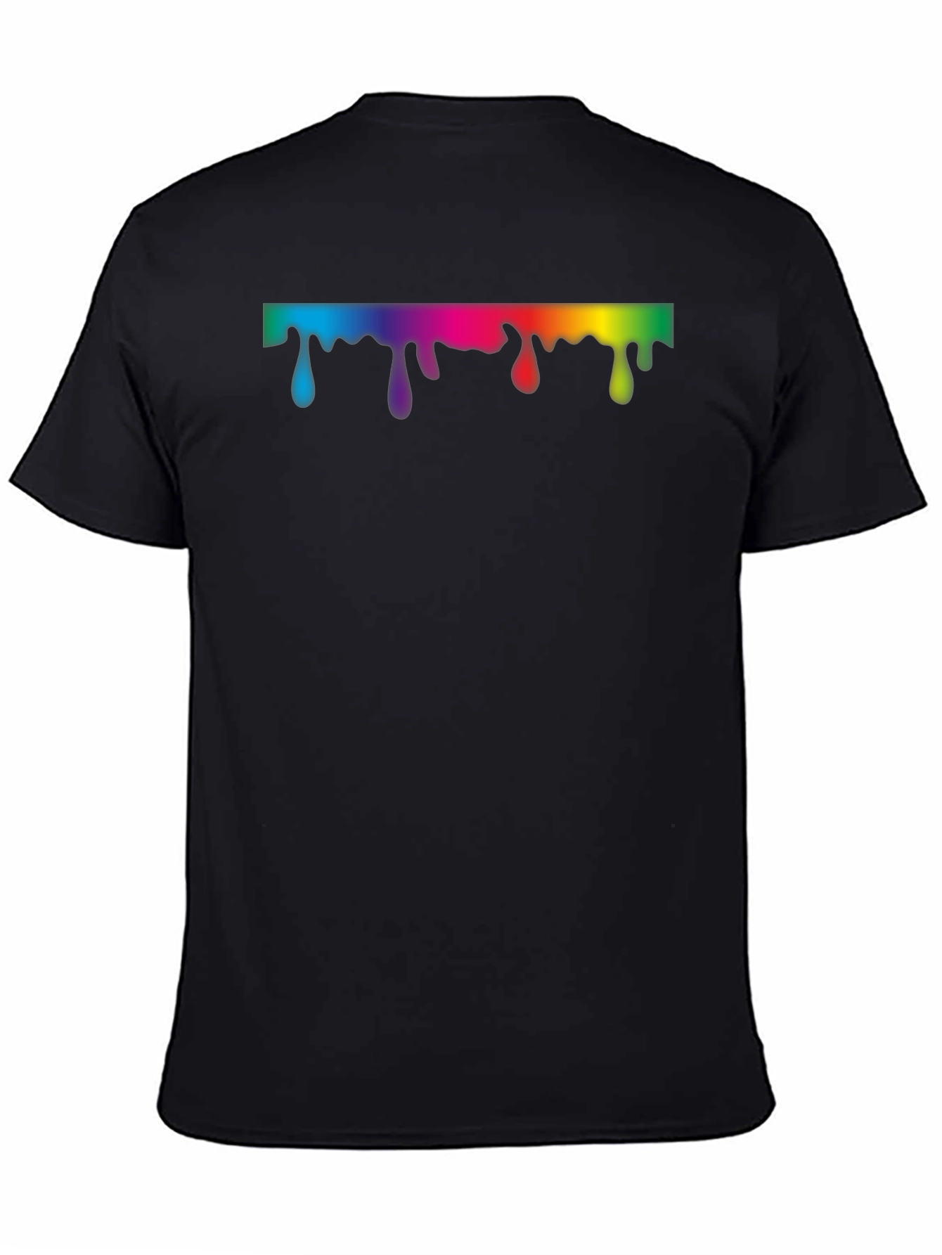Rainbow Drip Graphic Black T-Shirt