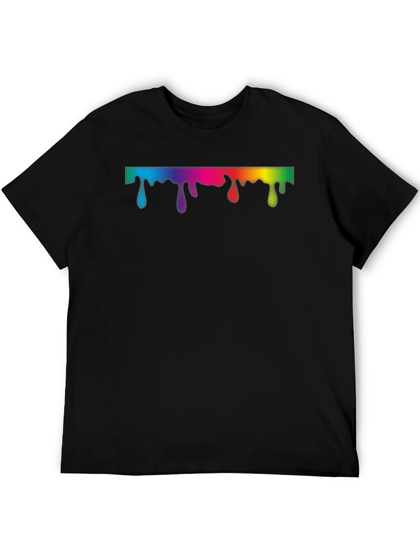 Rainbow Drip Graphic Black T-Shirt