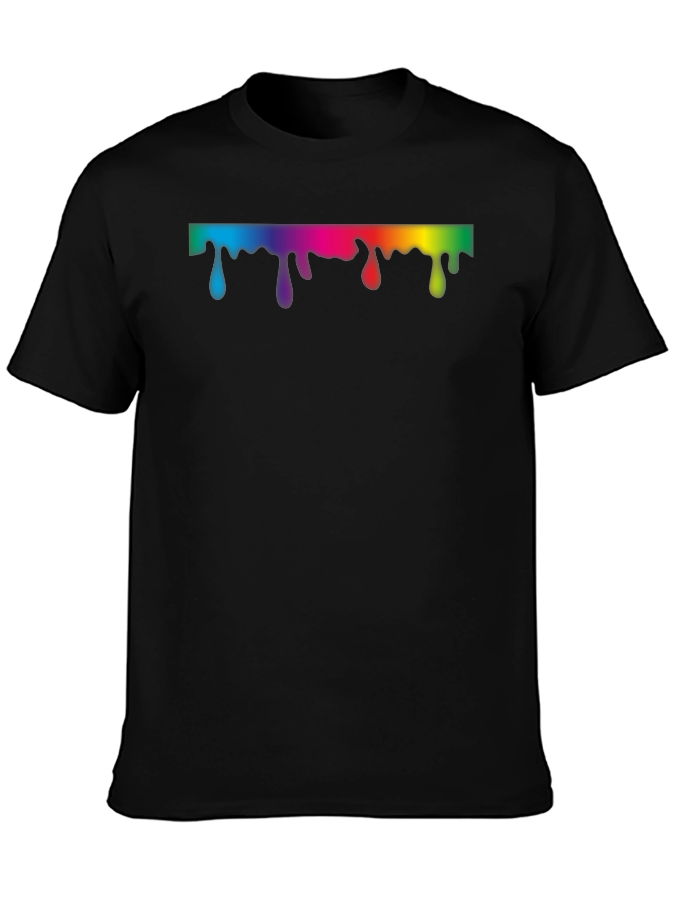 Rainbow Drip Graphic Black T-Shirt