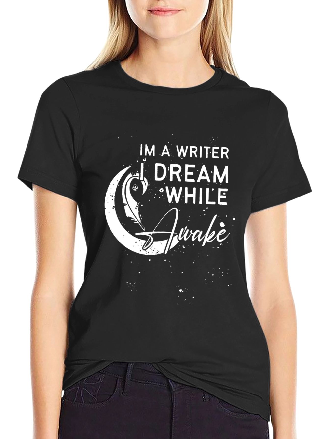 Writer Dreamer Graphic Tee - Black Cotton T-Shirt