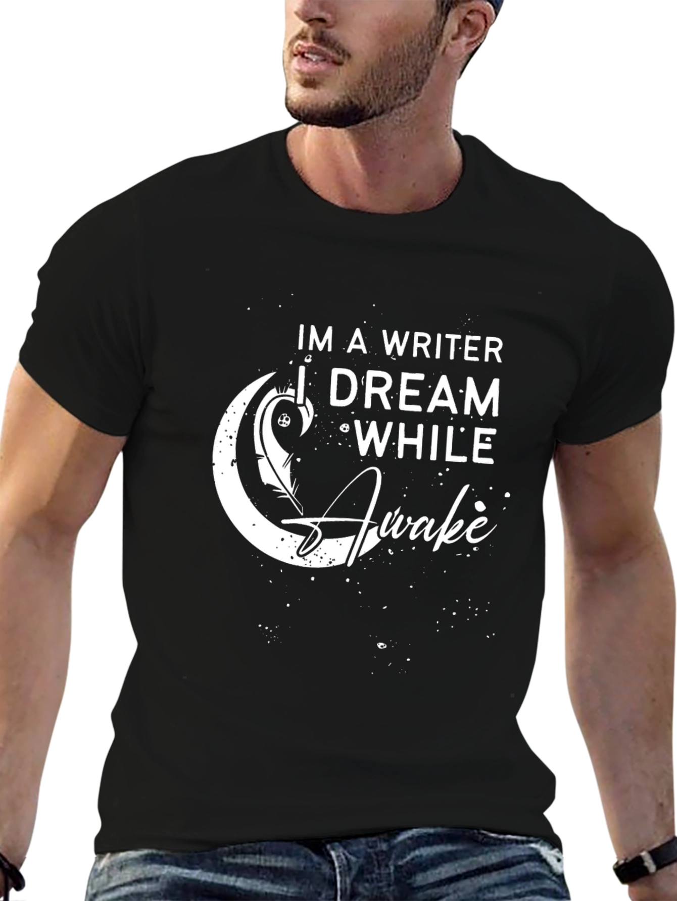 Writer Dreamer Graphic Tee - Black Cotton T-Shirt