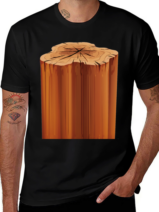 Tree Stump Graphic Black T-Shirt
