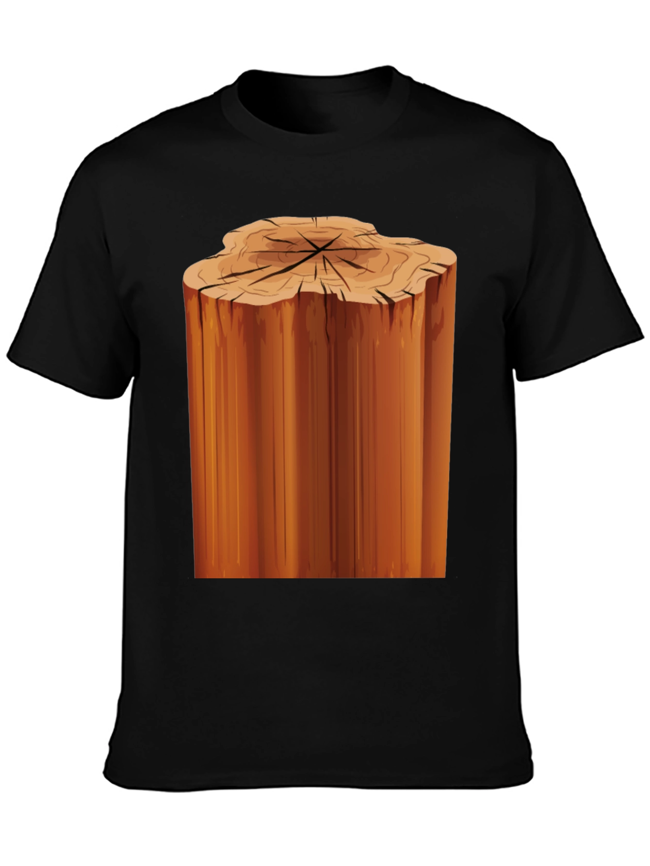 Tree Stump Graphic Black T-Shirt