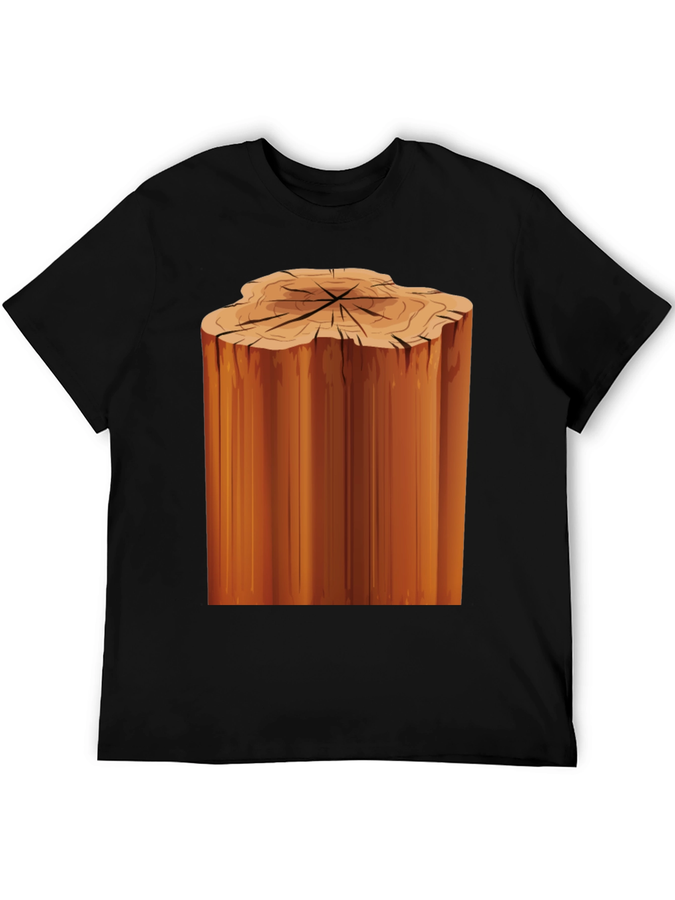 Tree Stump Graphic Black T-Shirt