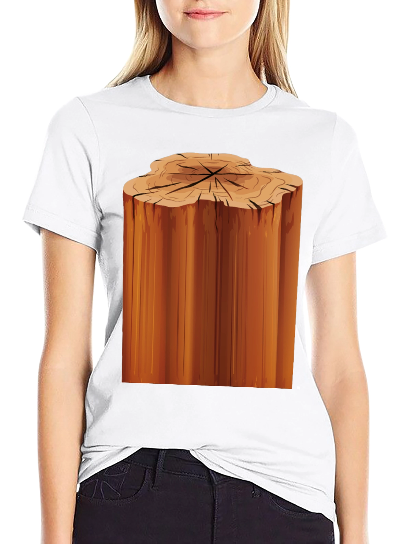 Tree Stump Graphic Black T-Shirt