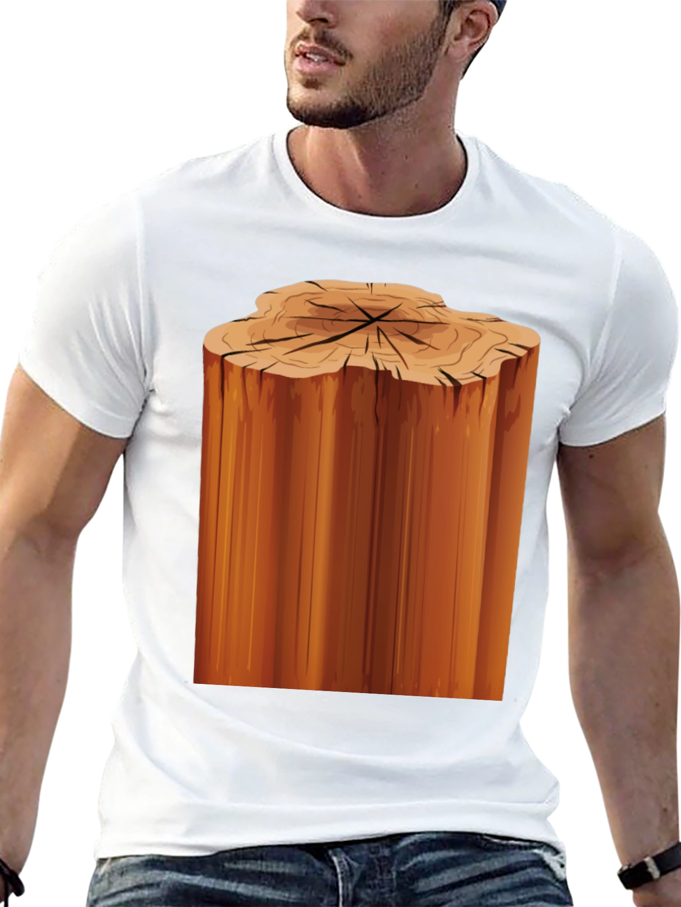 Tree Stump Graphic Black T-Shirt