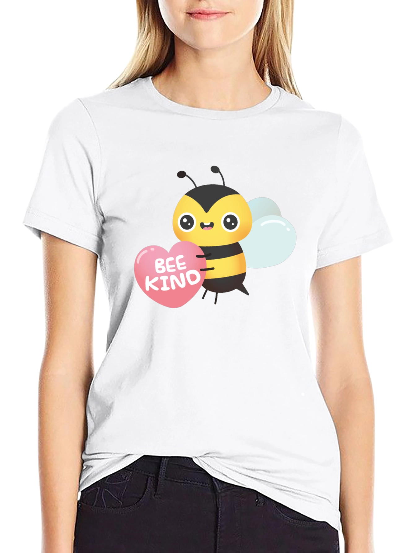 Bee Kind T-Shirt - Cute Bee with Heart Design