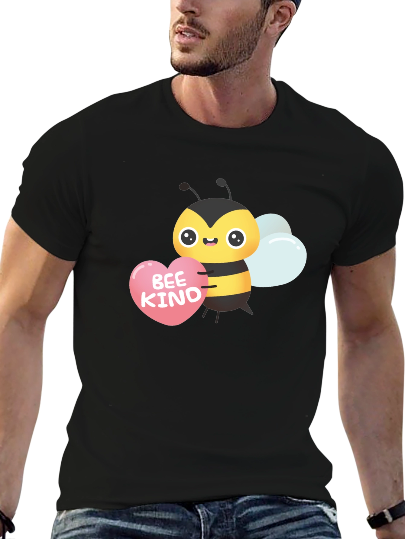 Bee Kind T-Shirt - Cute Bee with Heart Design