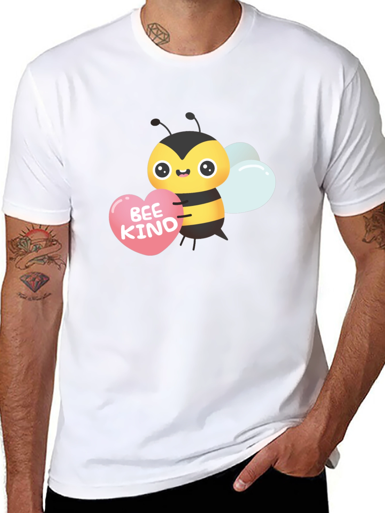 Bee Kind T-Shirt - Cute Bee with Heart Design