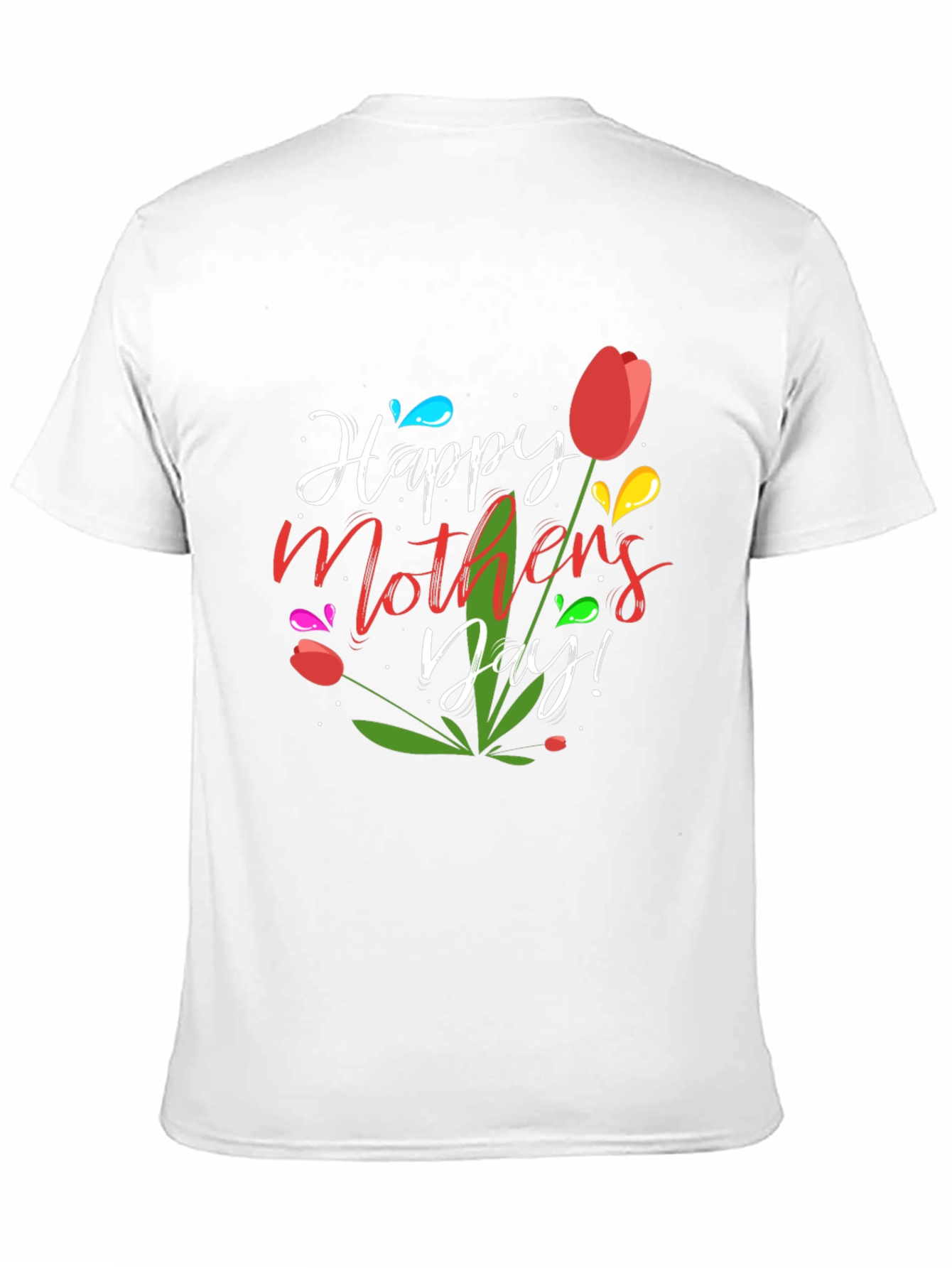 Happy Mothers Day Tulip Graphic Tee - Black