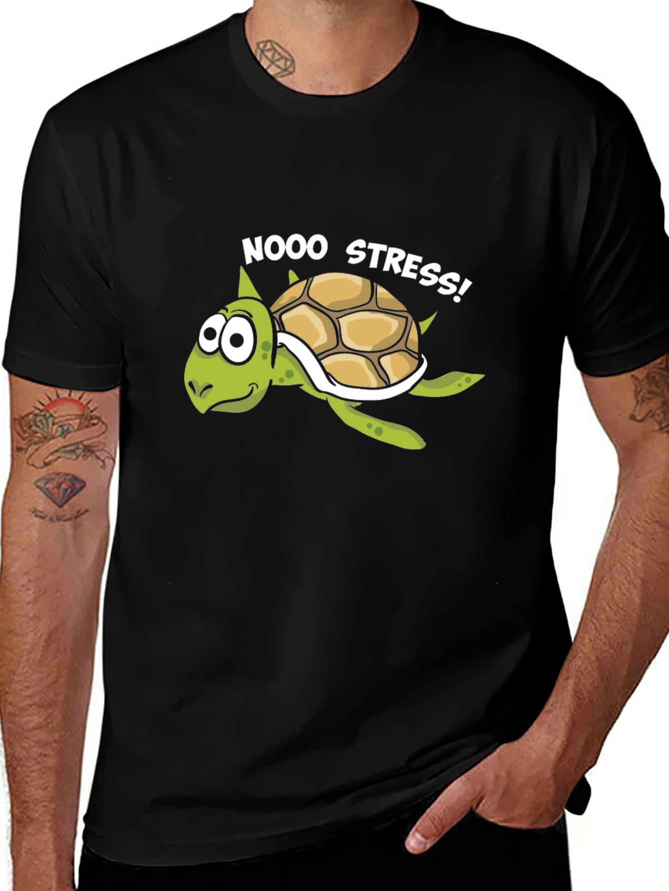 No Stress Turtle Graphic T-Shirt - Relaxed Fit