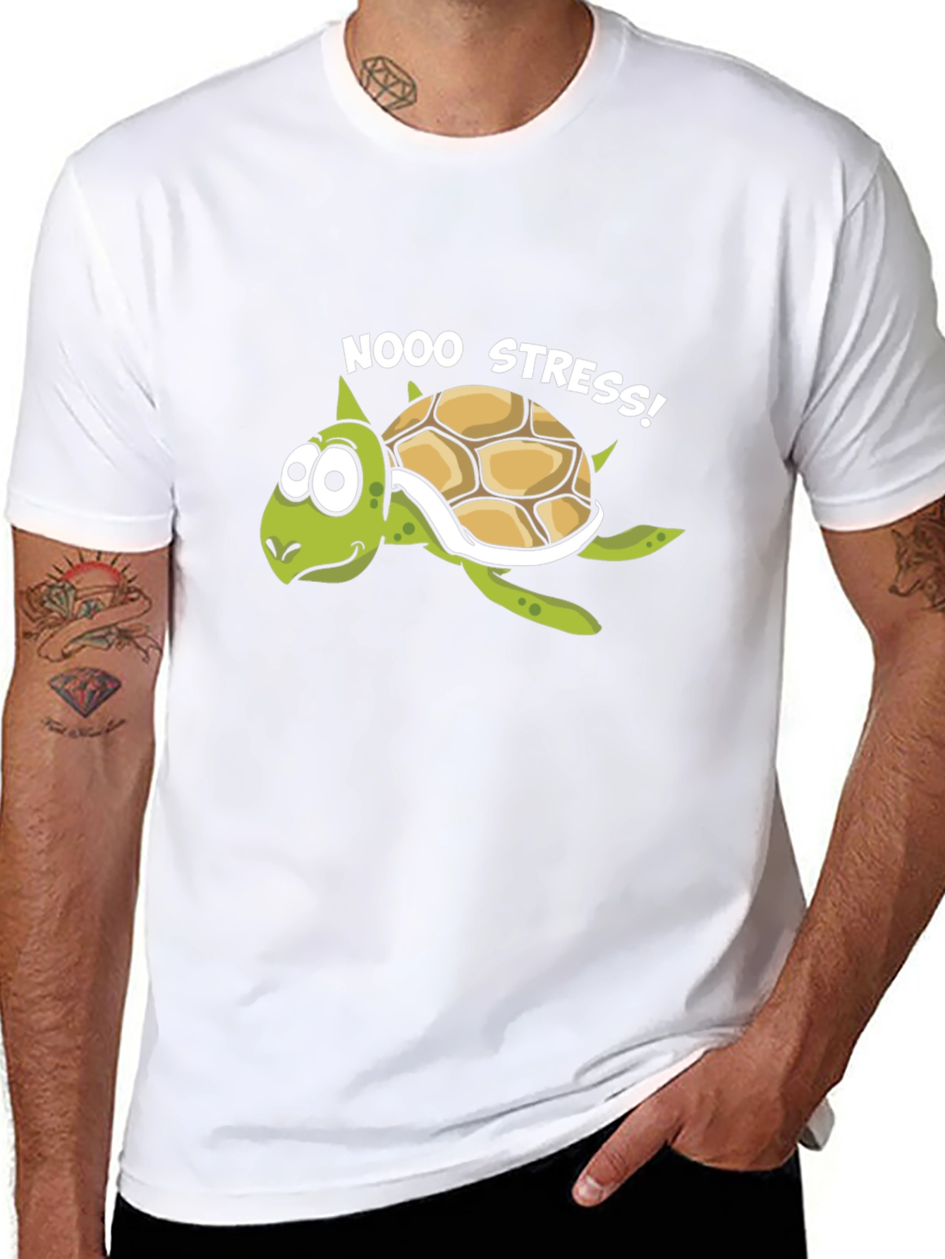 No Stress Turtle Graphic T-Shirt - Relaxed Fit