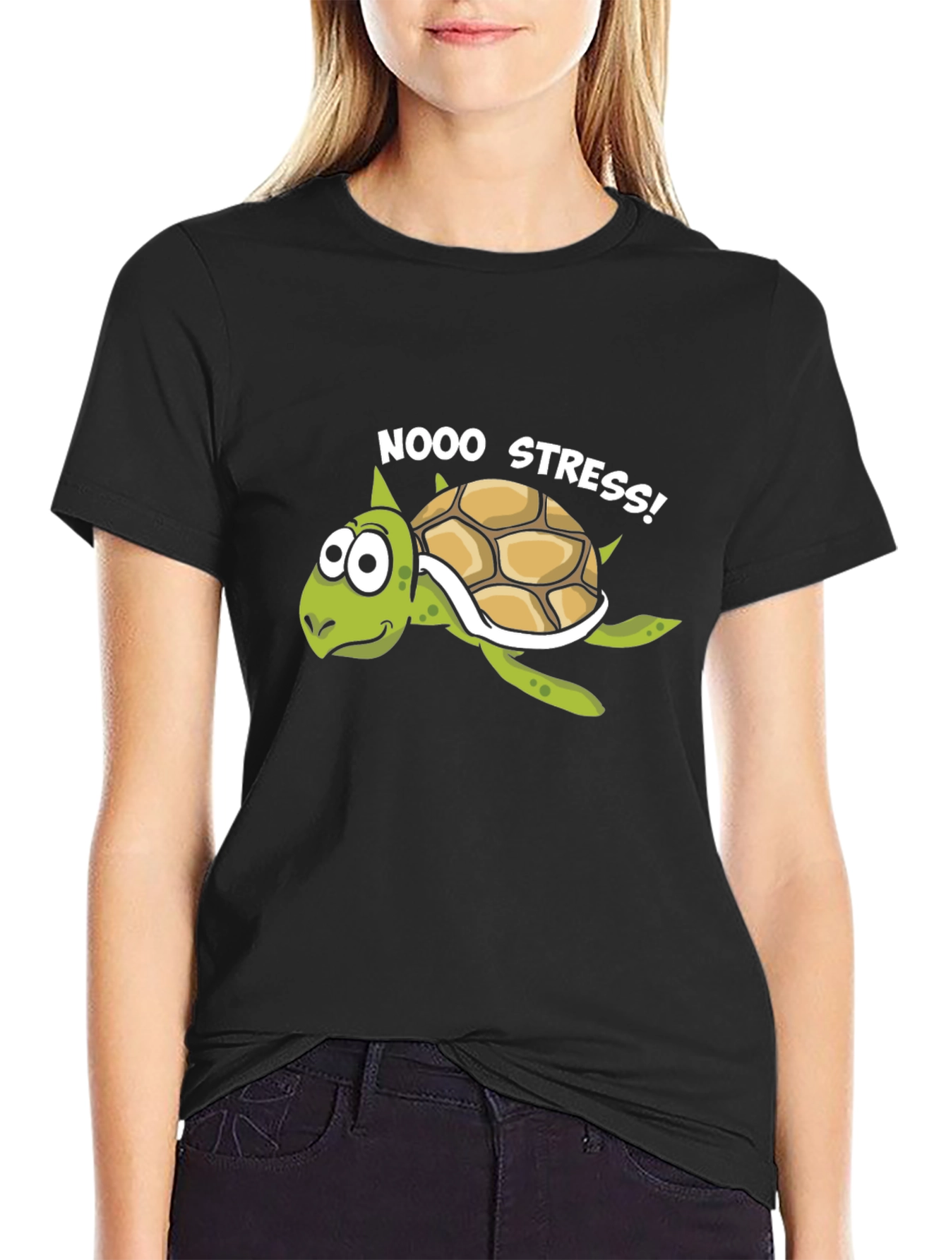 No Stress Turtle Graphic T-Shirt - Relaxed Fit