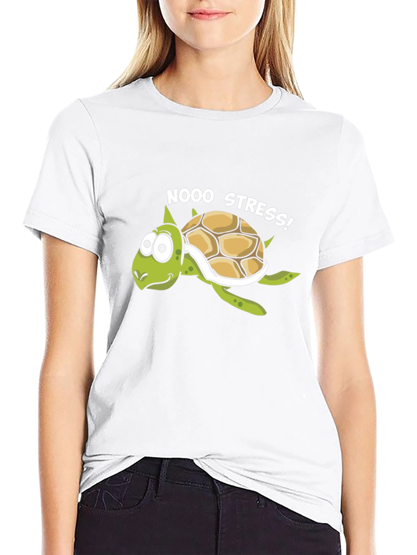 No Stress Turtle Graphic T-Shirt - Relaxed Fit