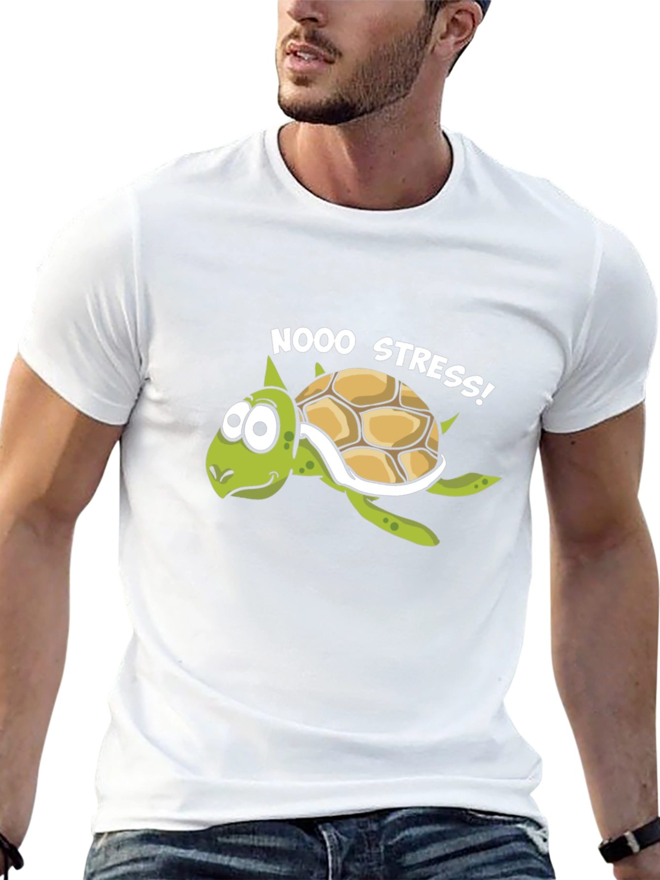 No Stress Turtle Graphic T-Shirt - Relaxed Fit