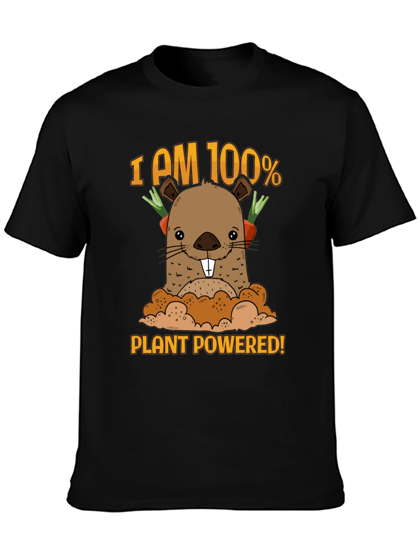 Plant Powered T-Shirt with Cute Mole Design