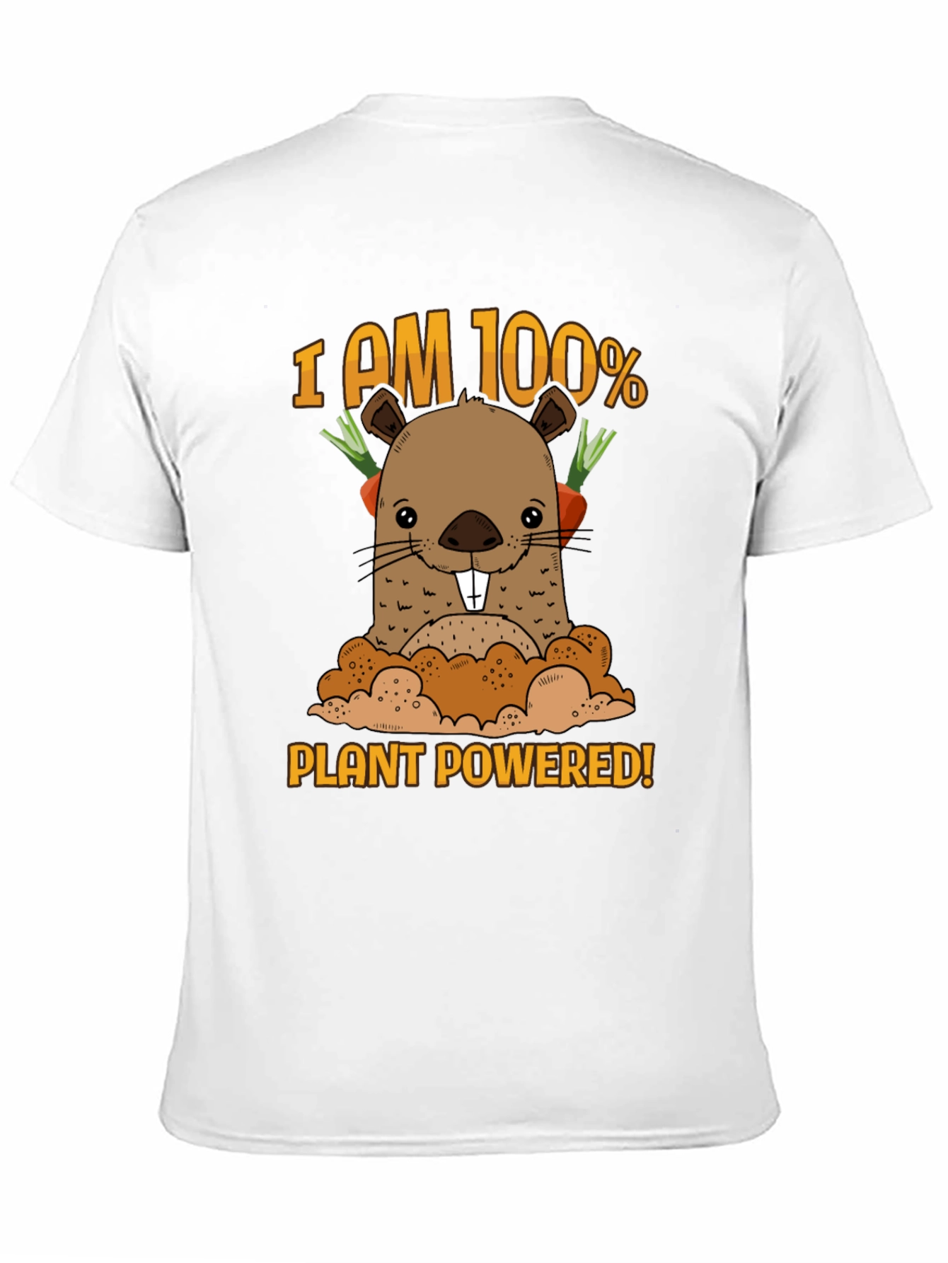 Plant Powered T-Shirt with Cute Mole Design