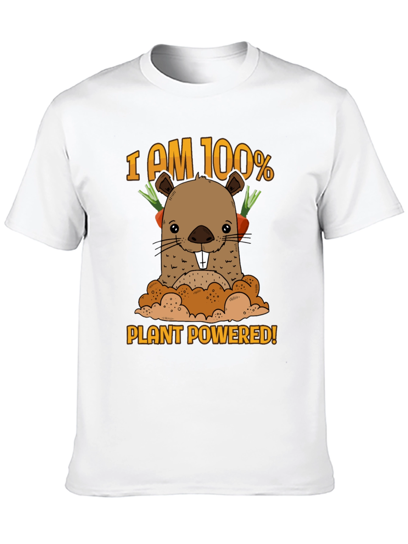 Plant Powered T-Shirt with Cute Mole Design