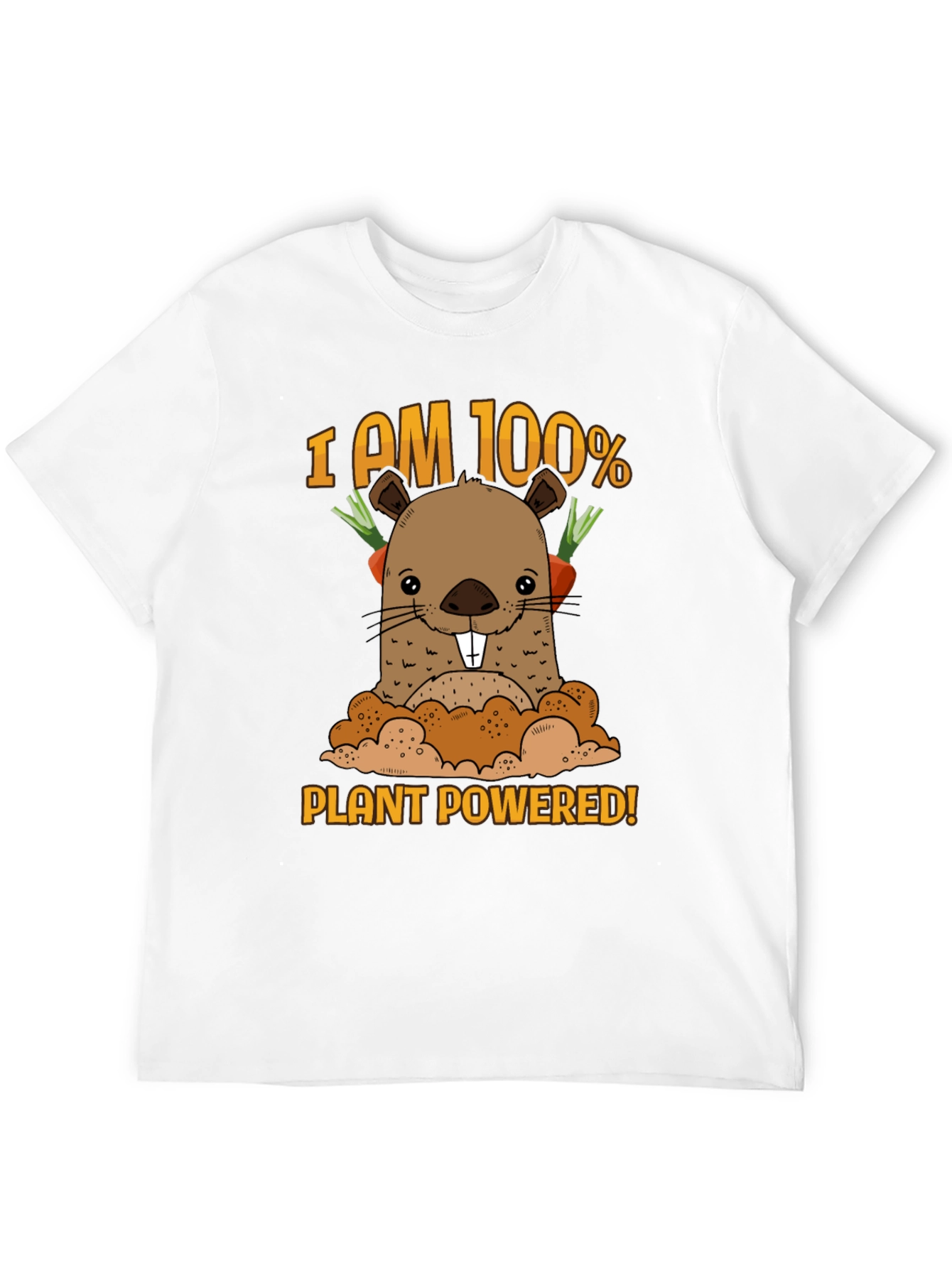 Plant Powered T-Shirt with Cute Mole Design