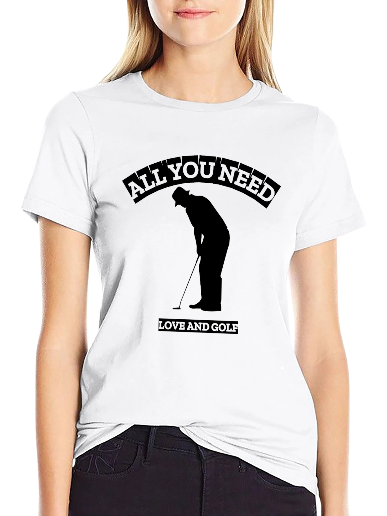 All You Need is Love and Golf Black T-Shirt