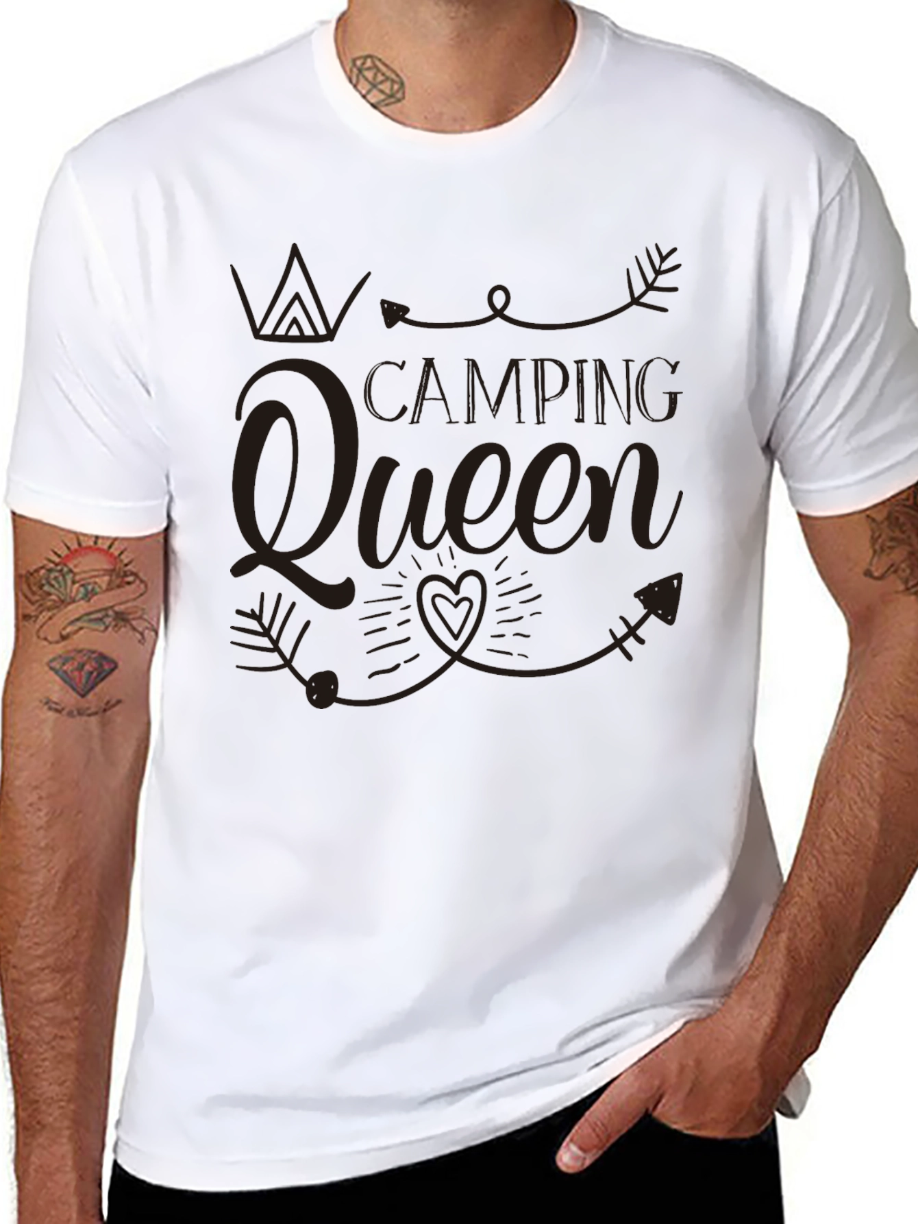 Camping Queen Graphic Tee - Black T-Shirt