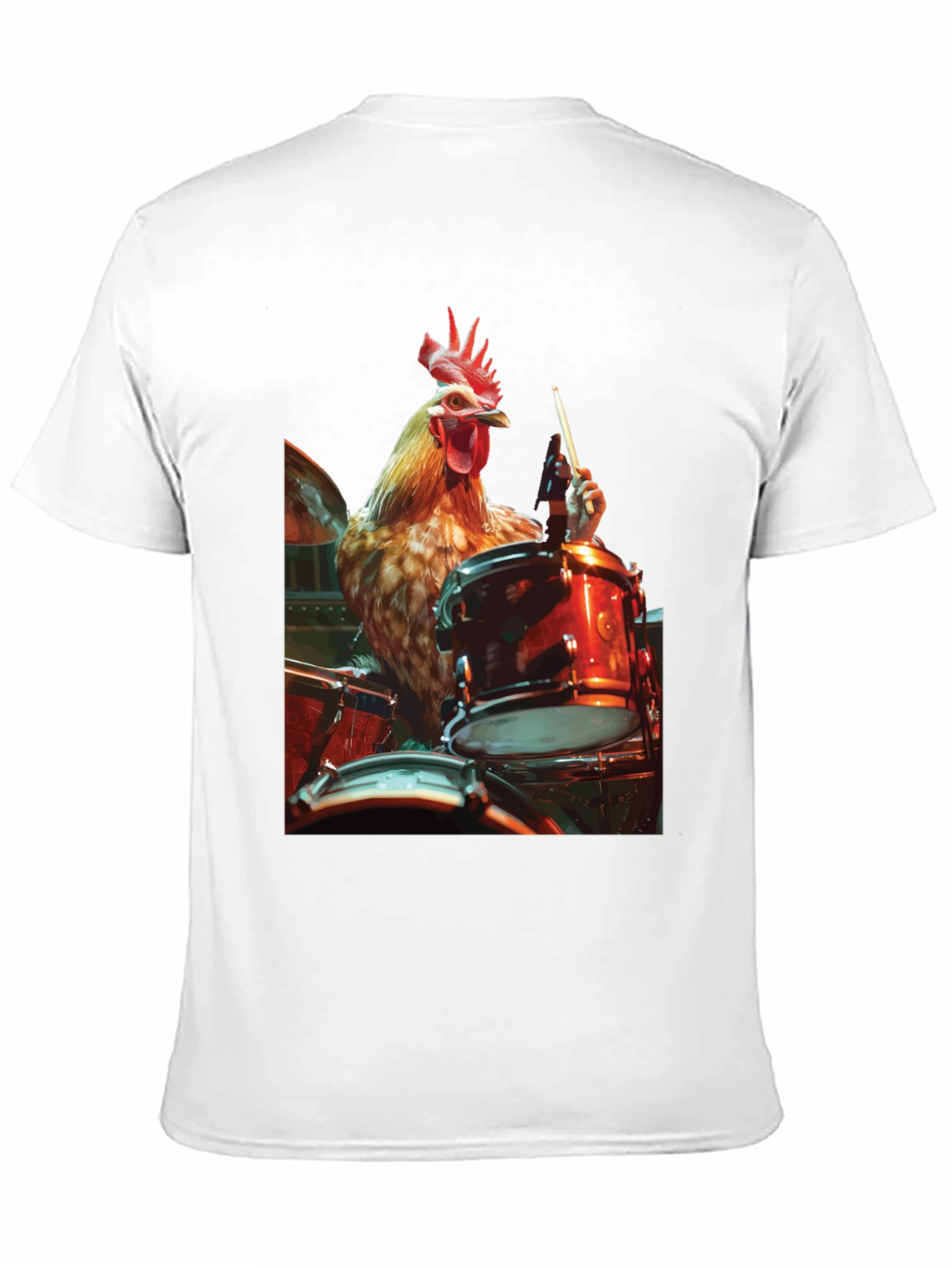Chicken Drummer T-Shirt - Black Graphic Tee