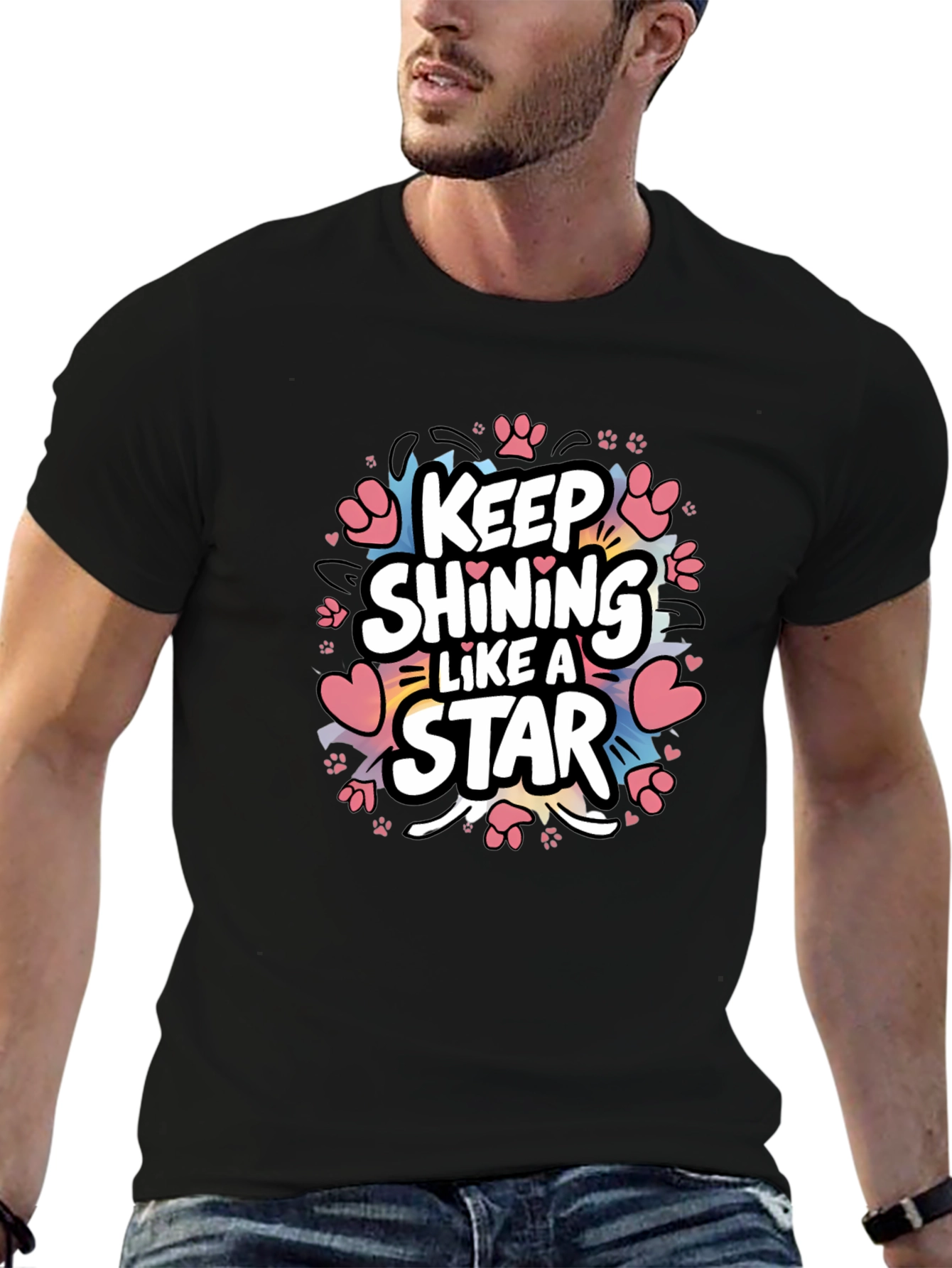Keep Shining Like a Star Black Graphic Tee