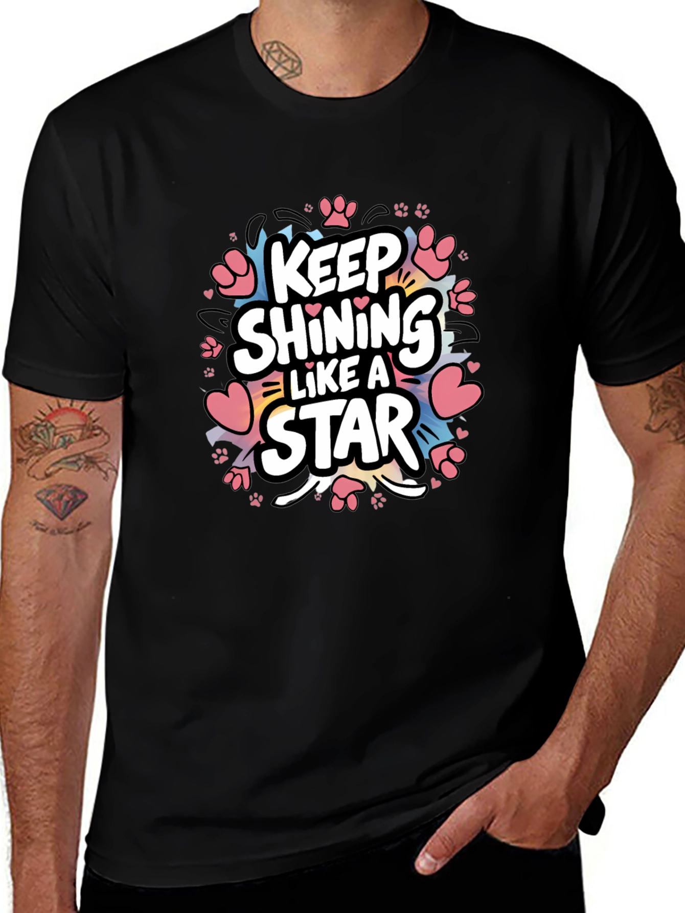 Keep Shining Like a Star Black Graphic Tee