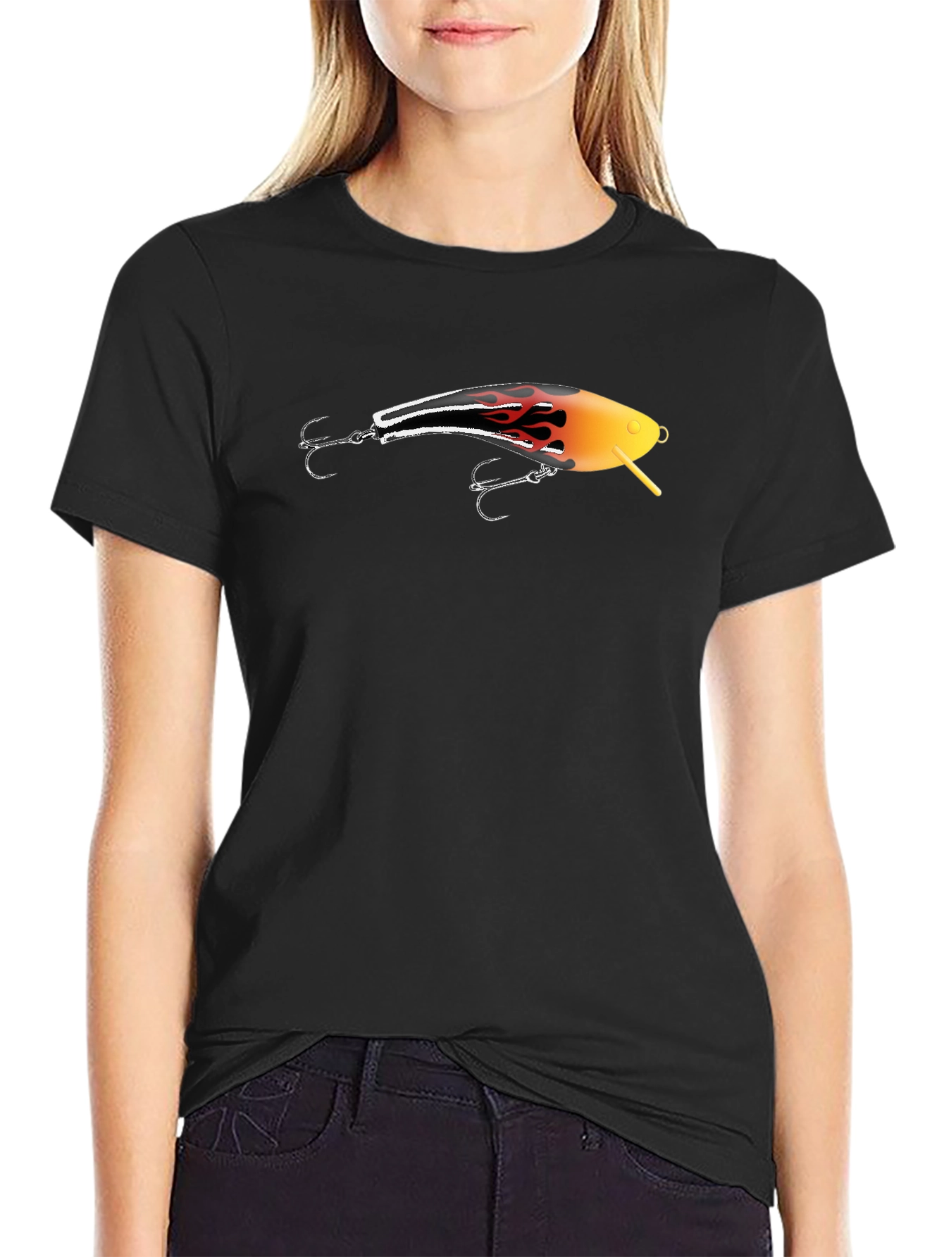 Fishing Lure Graphic T-Shirt - Black