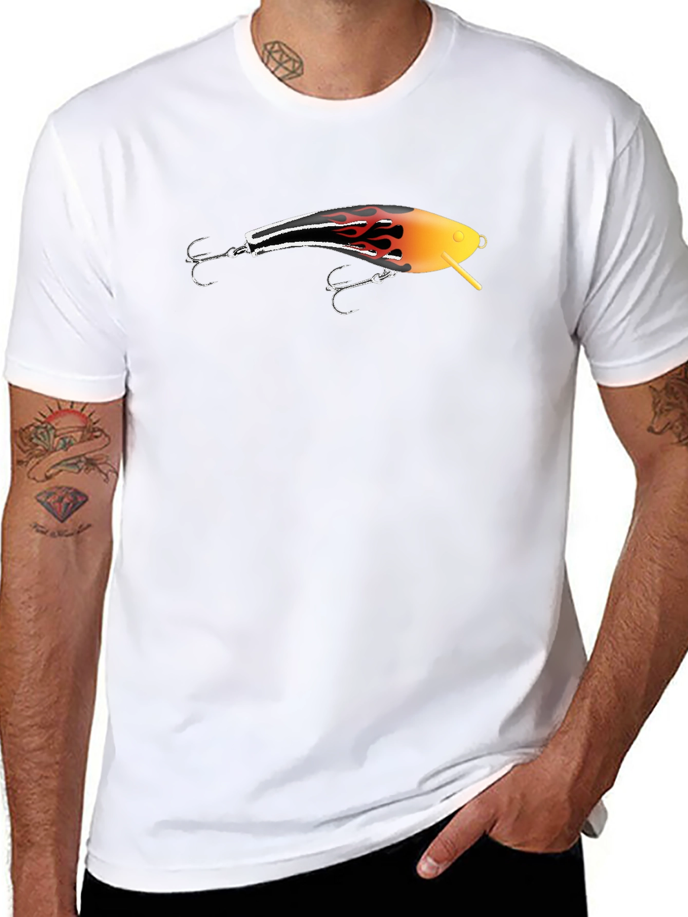 Fishing Lure Graphic T-Shirt - Black