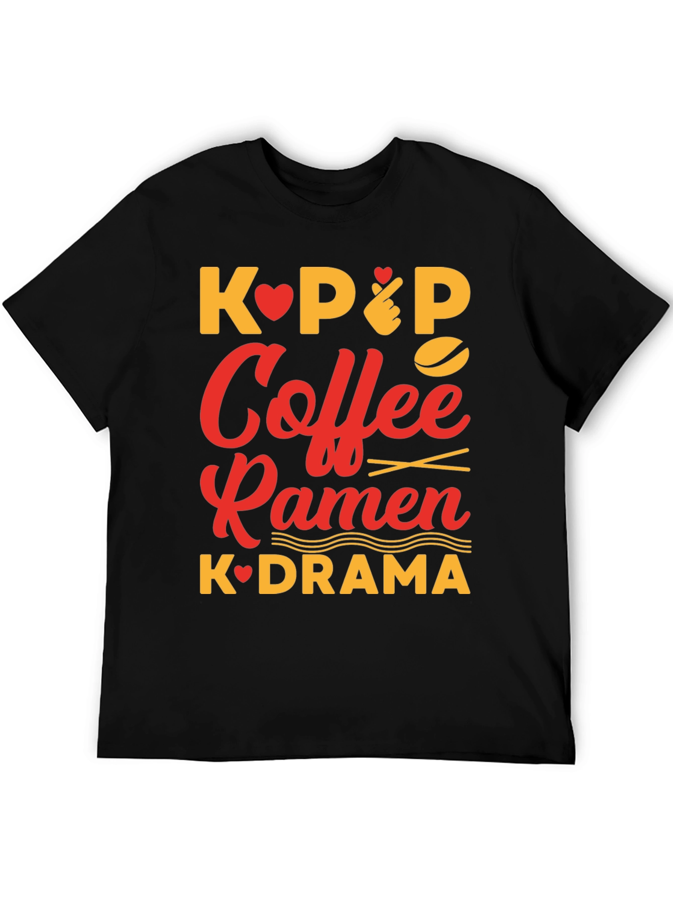 K-Pop Coffee Ramen K-Drama Graphic Tee