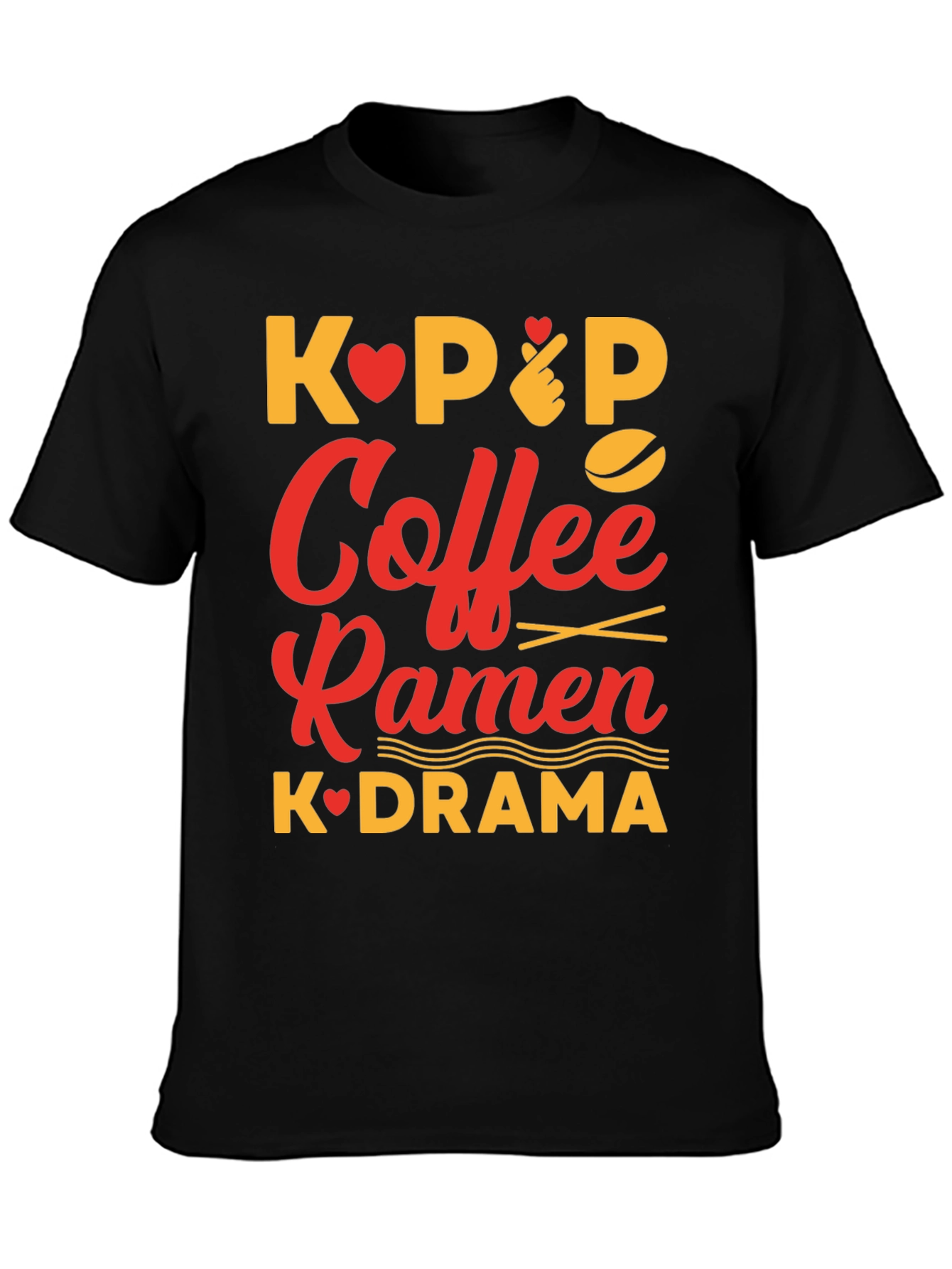 K-Pop Coffee Ramen K-Drama Graphic Tee