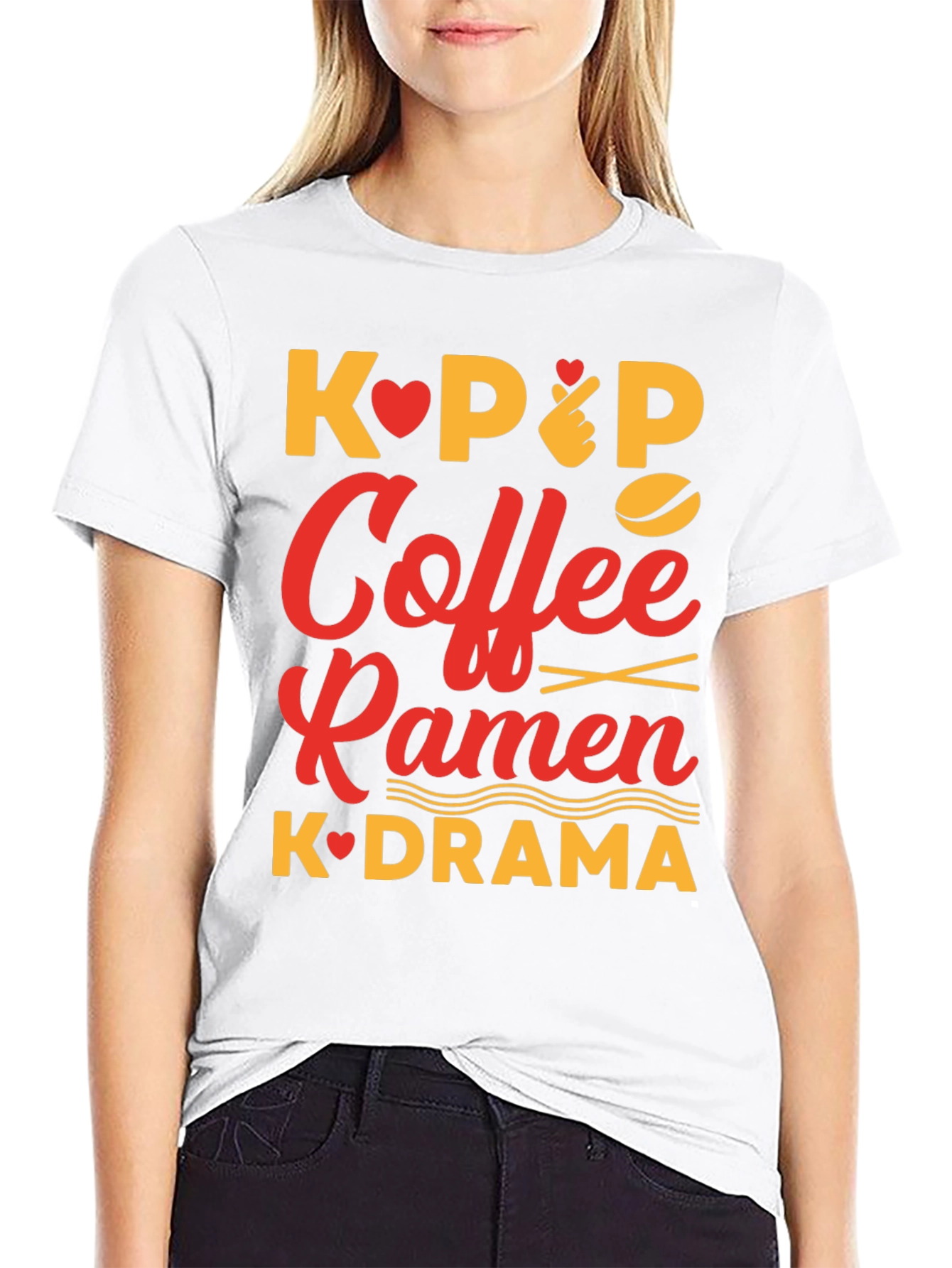 K-Pop Coffee Ramen K-Drama Graphic Tee