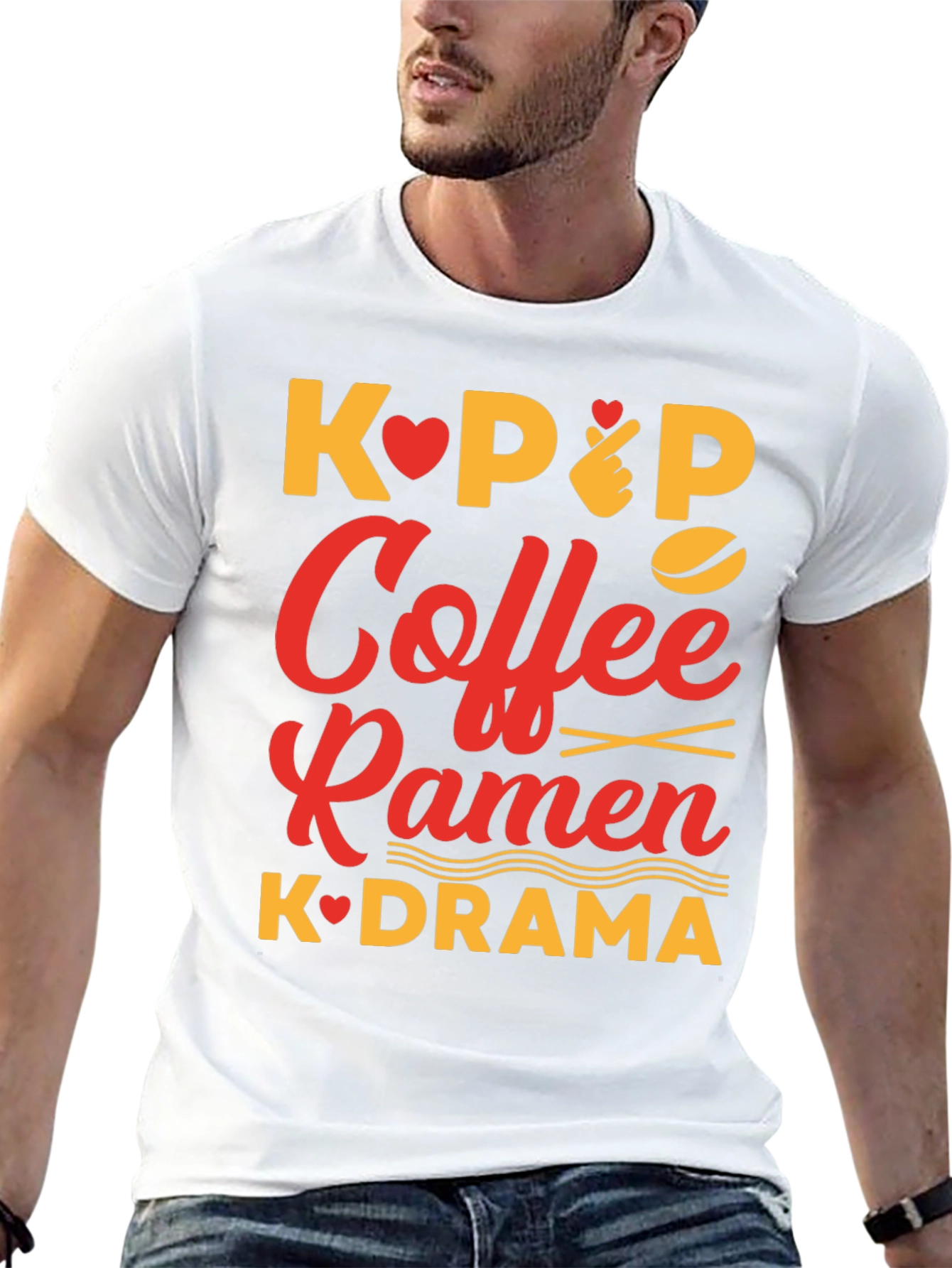 K-Pop Coffee Ramen K-Drama Graphic Tee