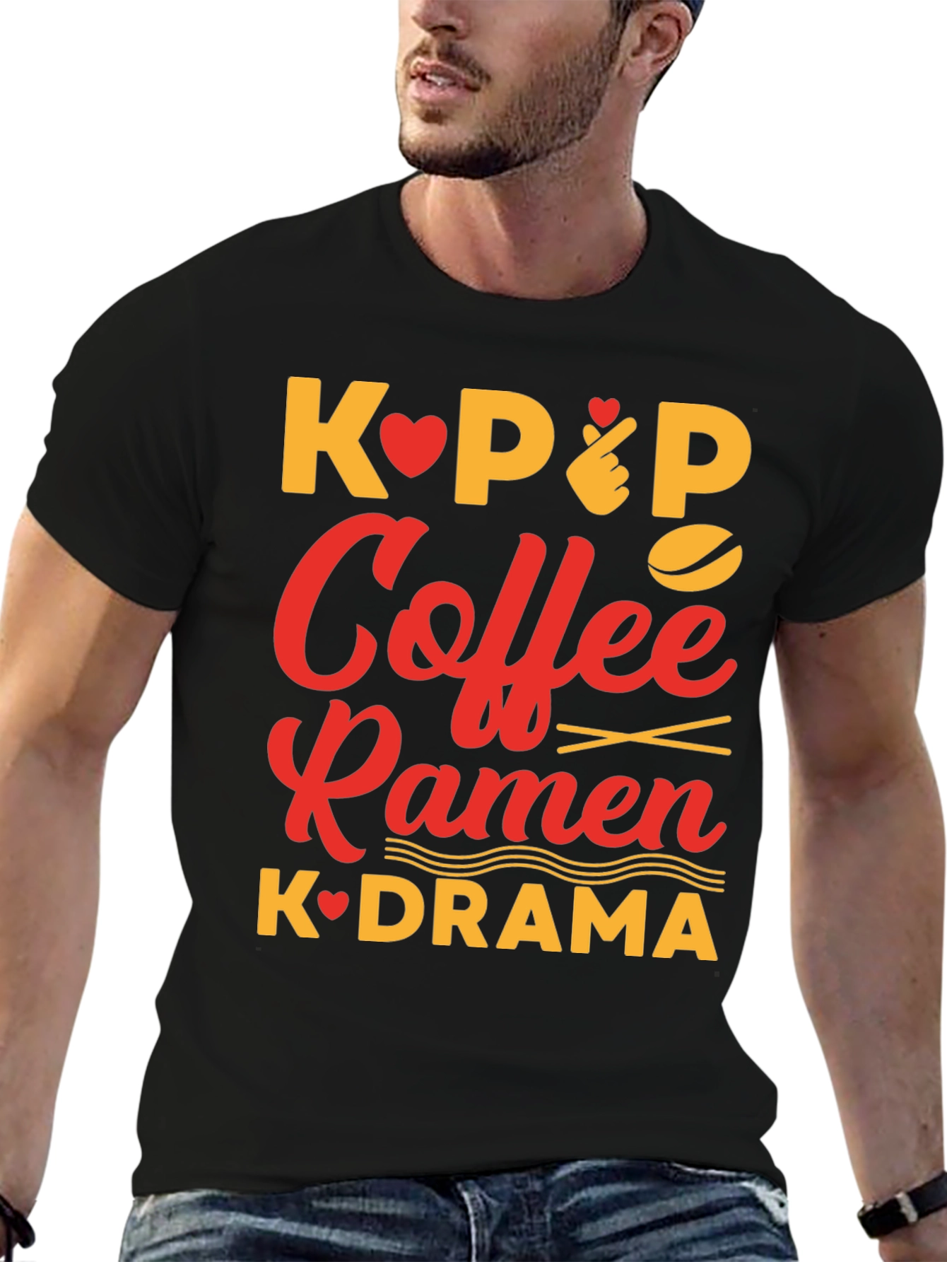 K-Pop Coffee Ramen K-Drama Graphic Tee