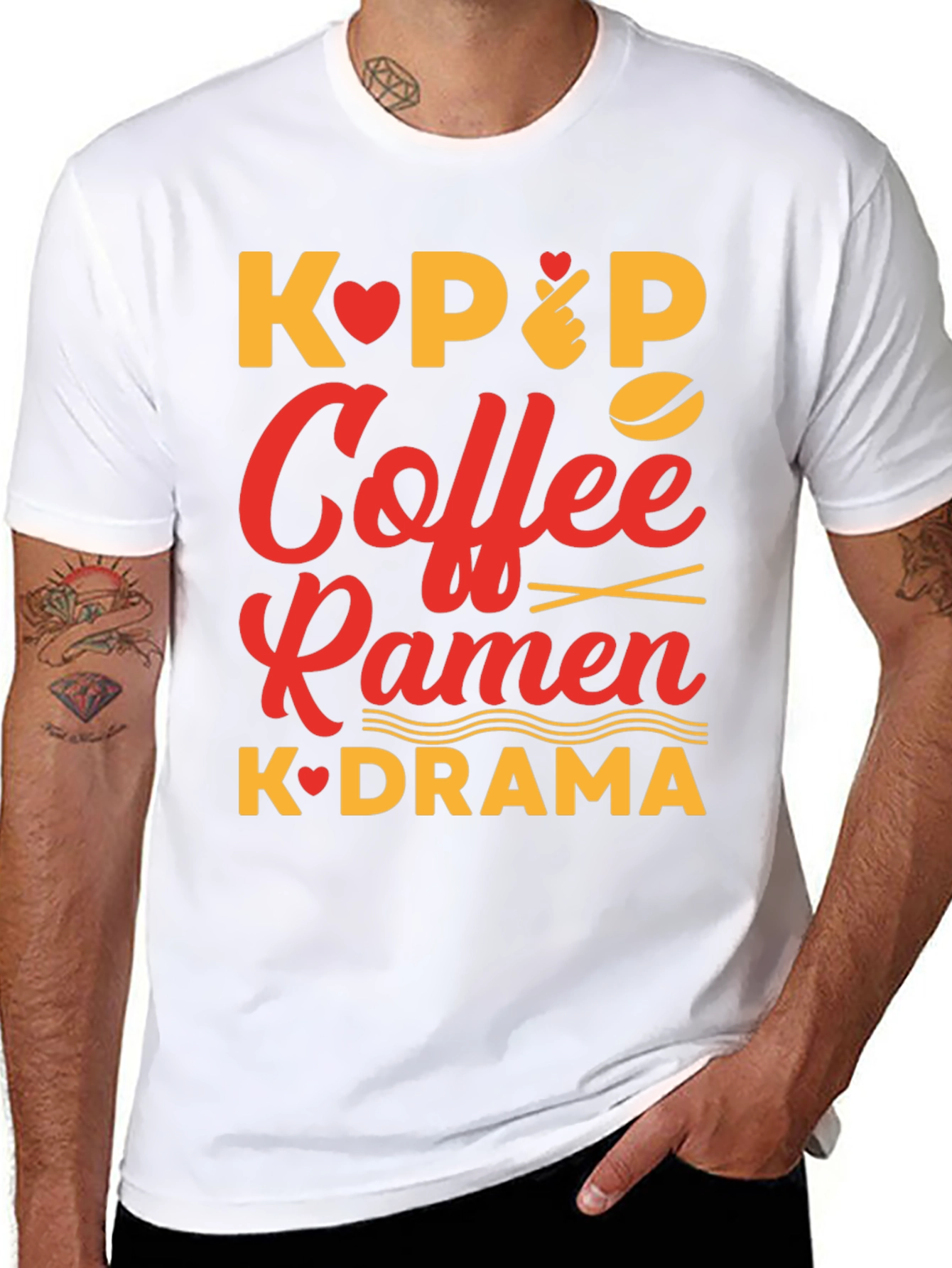 K-Pop Coffee Ramen K-Drama Graphic Tee