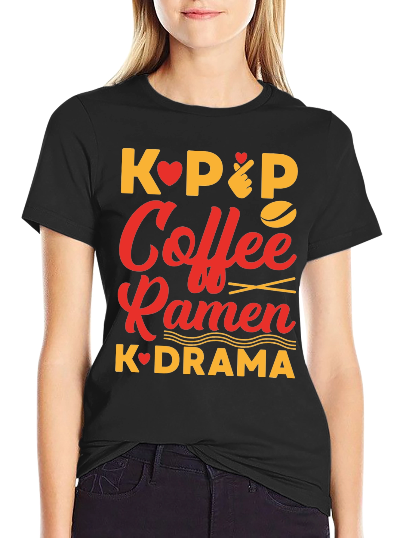 K-Pop Coffee Ramen K-Drama Graphic Tee
