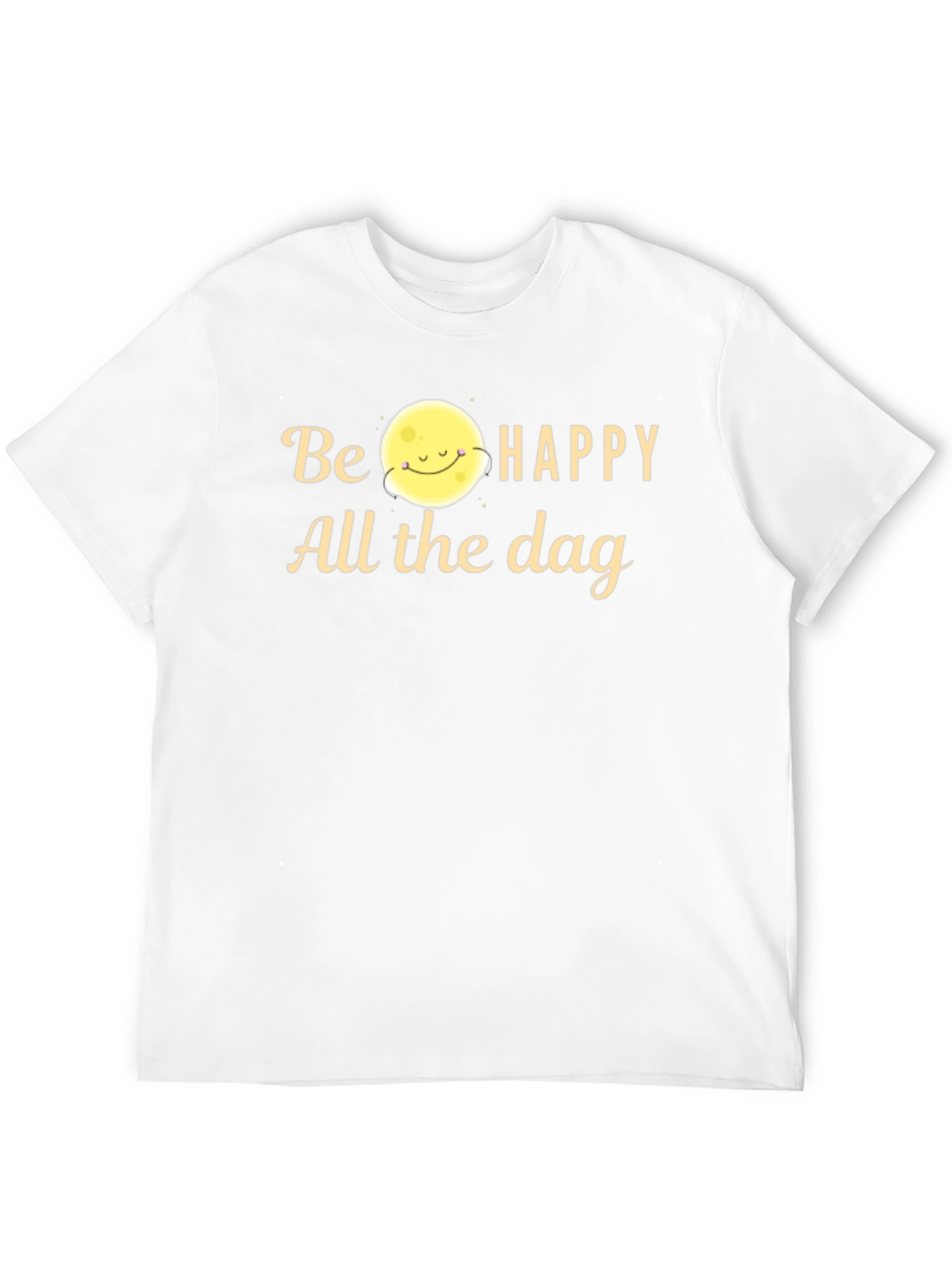 Be Happy Moon Graphic T-Shirt - Black