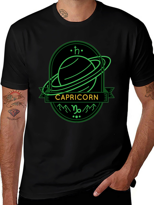 Capricorn Zodiac Sign T-Shirt - Green Graphic Tee