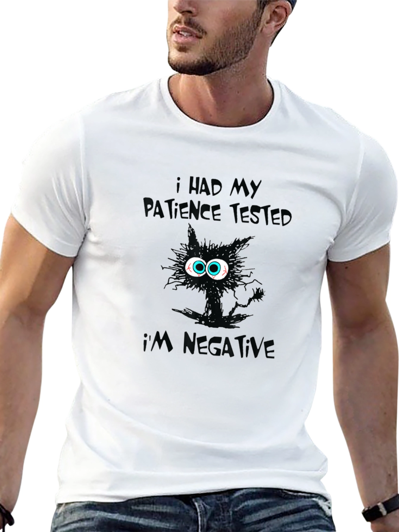 Patience Tested Negative Black Cat T-Shirt