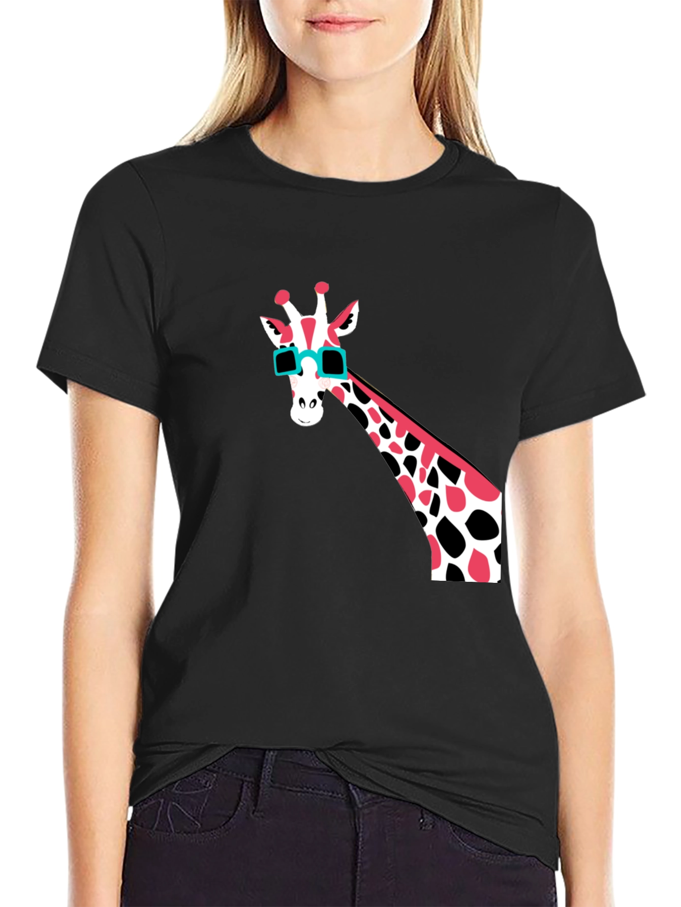 Cool Giraffe Graphic T-Shirt - Mens Black Tee