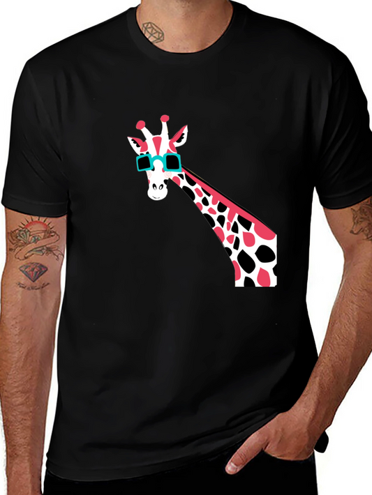Cool Giraffe Graphic T-Shirt - Mens Black Tee